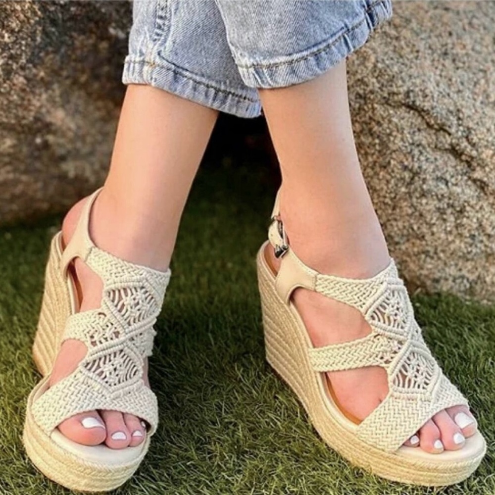 Copper Key | Dreamcatcher Macrame EspadrillIe Platform Wedges - Picture 9 of 9